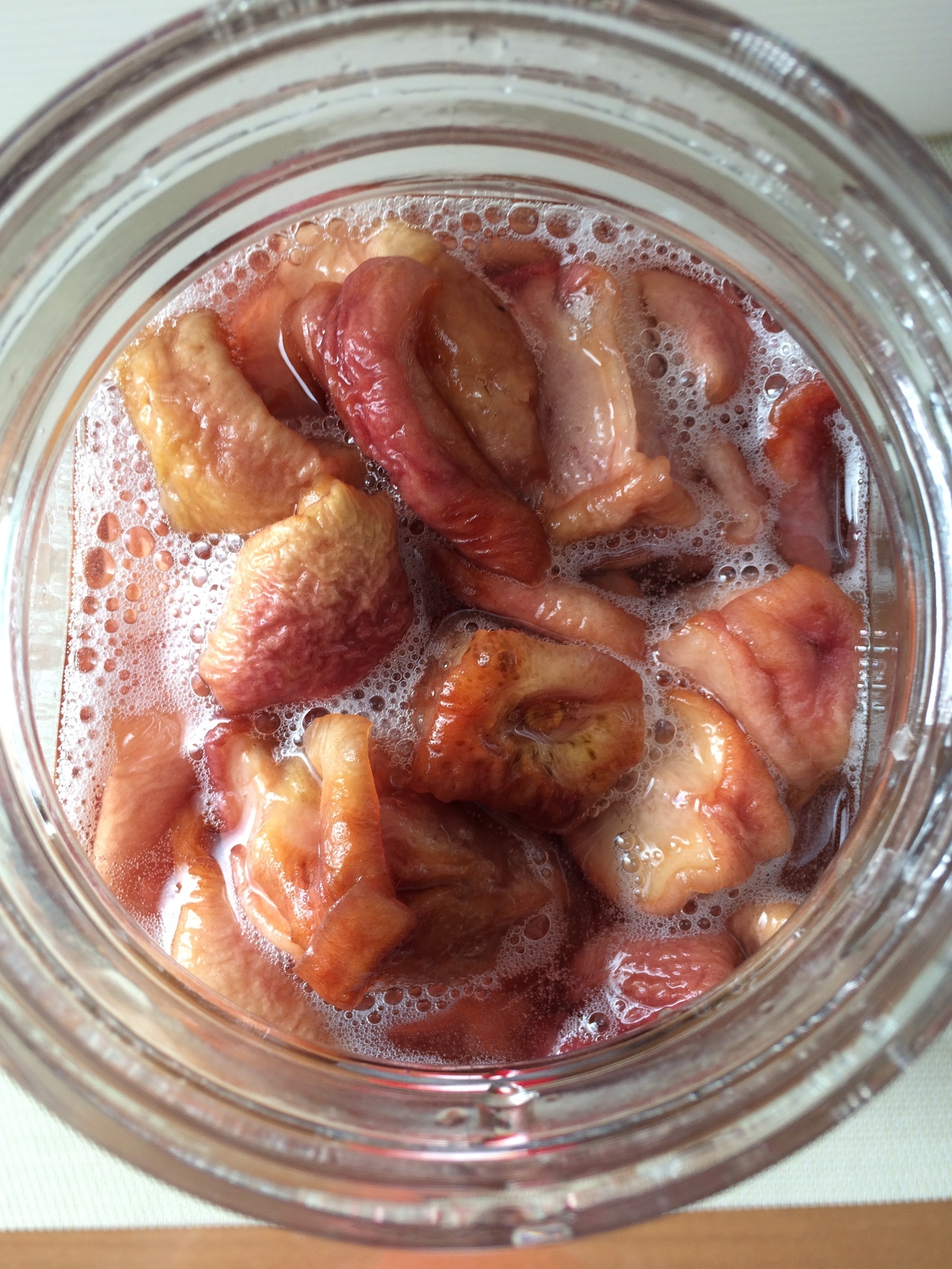 桃のシロップ さくらんぼのシロップをこす 梅シロップのような感動は得られず うさぎと発酵